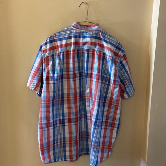 Mountain Ridge plaid button down dressy short sleeved shirt XL - Picture 4 of 5